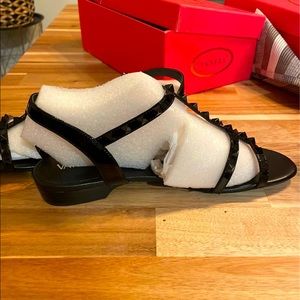 Beautiful black studded Vaneli gladiator sandals
